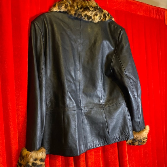 Y2k vintage genuine leather cheetah print coat - Picture 11 of 14